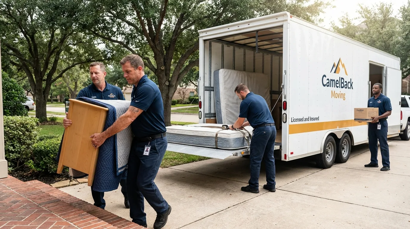 Crew loading residential truck for cross-state move from Derwood, MD