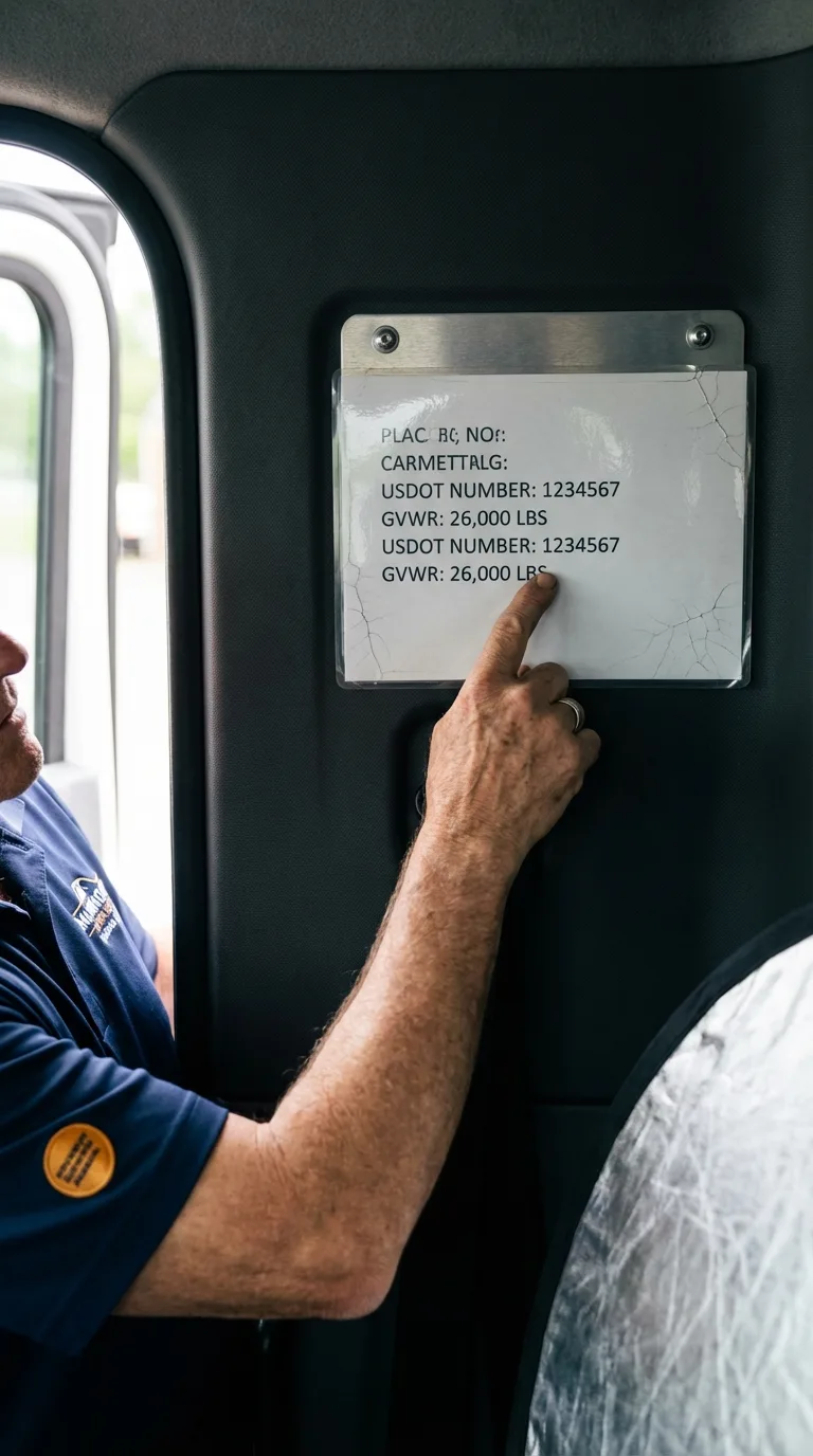 USDOT licensing placard verification in Derwood